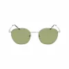 Óculos de sol retangulares unissexo Lacoste L251S-40 Armação azul-escura Lentes cinzentas 52mm