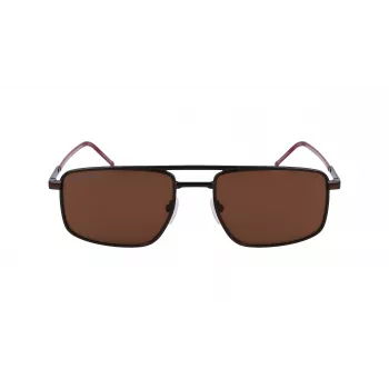 Óculos de sol retangulares de homem Lacoste L255S-5619201 - armação Havana/tartaruga, lentes verdes, 56/19/145 mm