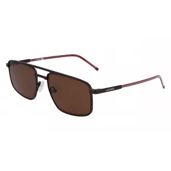 Óculos de sol retangulares de homem Lacoste L255S-5619201 - armação Havana/tartaruga, lentes verdes, 56/19/145 mm
