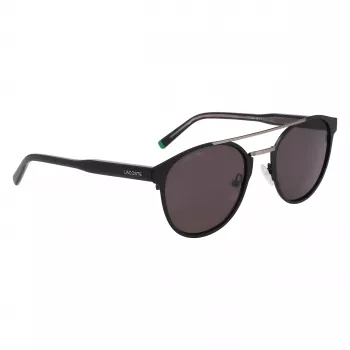Óculos de sol retangulares Lacoste L263S-2 para homem - armação preta, lentes cinzentas, 53 mm