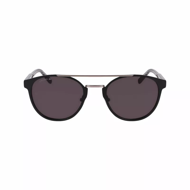 Óculos de sol retangulares Lacoste L263S-2 para homem - armação preta, lentes cinzentas, 53 mm