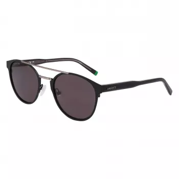Óculos de sol retangulares Lacoste L263S-2 para homem - armação preta, lentes cinzentas, 53 mm