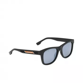 Óculos de sol unissexo Lacoste L3651SRG-001 - armação de acetato preta, lentes de policarbonato cinzentas, largura da lente 48 mm
