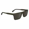 Óculos de sol de homem Lacoste L6009S-275 retangulares - armação de acetato Havanna, lentes de policarbonato castanhas, proteção UV400