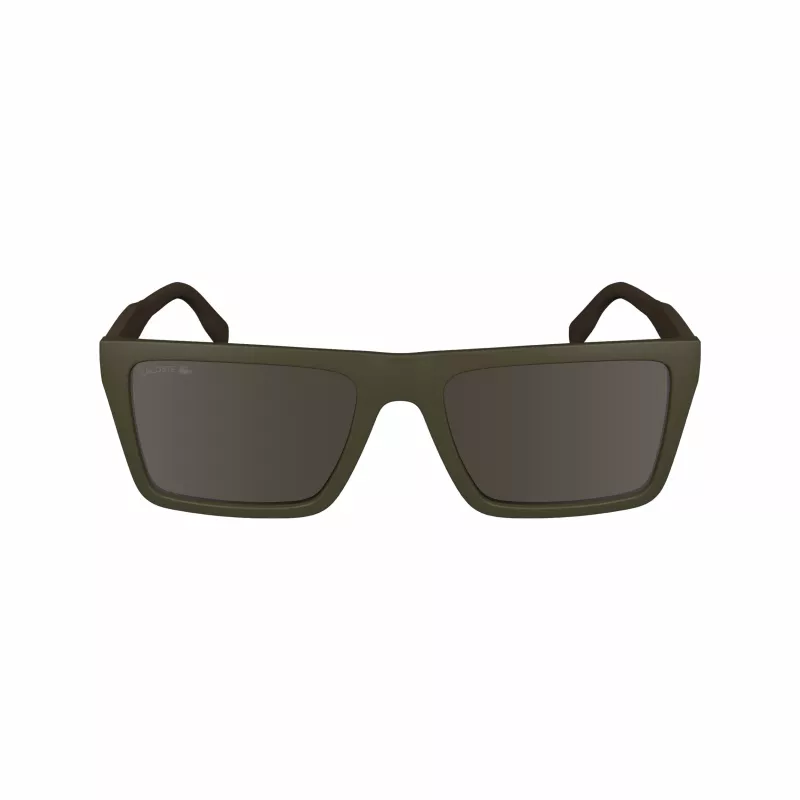 Óculos de sol de homem Lacoste L6009S-275 retangulares - armação de acetato Havanna, lentes de policarbonato castanhas, proteção UV400