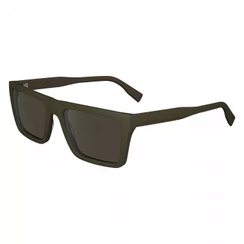 Óculos de sol de homem Lacoste L6009S-275 retangulares - armação de acetato Havanna, lentes de policarbonato castanhas, proteção UV400