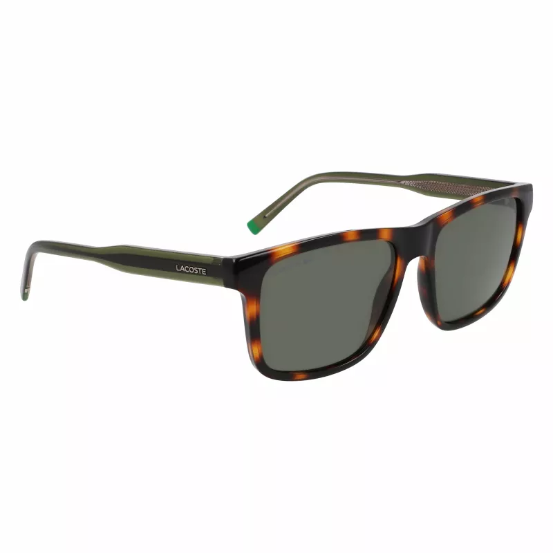 Lacoste L6025S-214 Óculos de sol retangulares de homem - Havana/cinzento - 56/17/145 mm