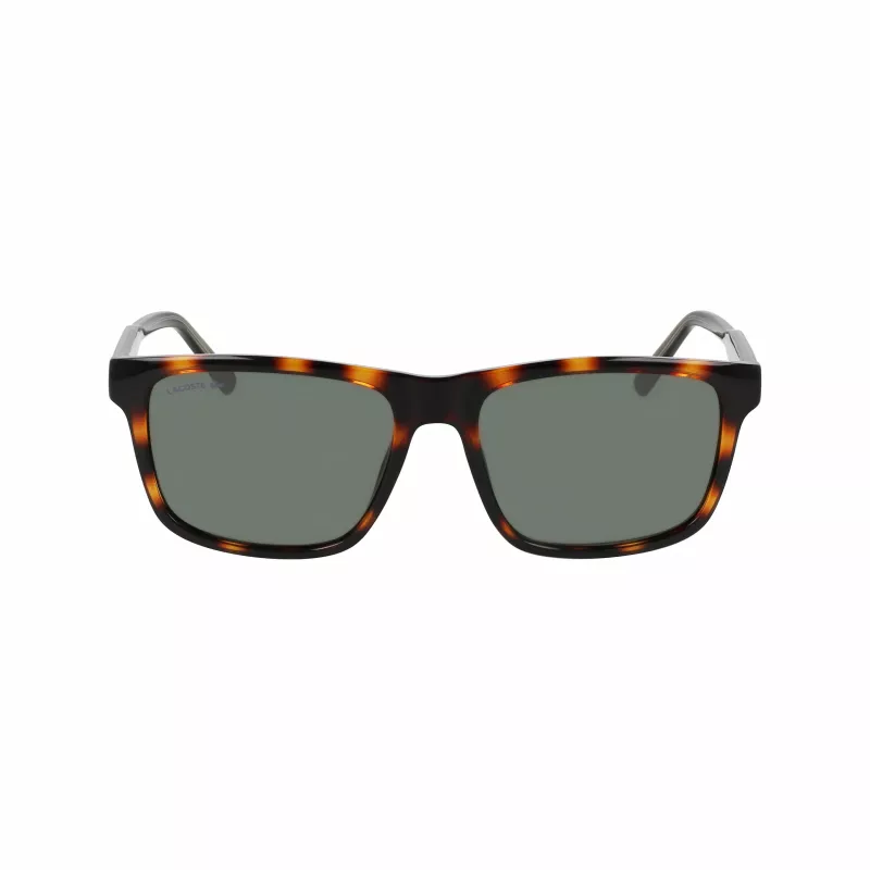 Lacoste L6025S-214 Óculos de sol retangulares de homem - Havana/cinzento - 56/17/145 mm