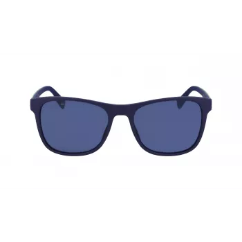 Óculos de sol retangulares de homem Lacoste L6031S-424 - armação azul, lentes cinzentas, UV400