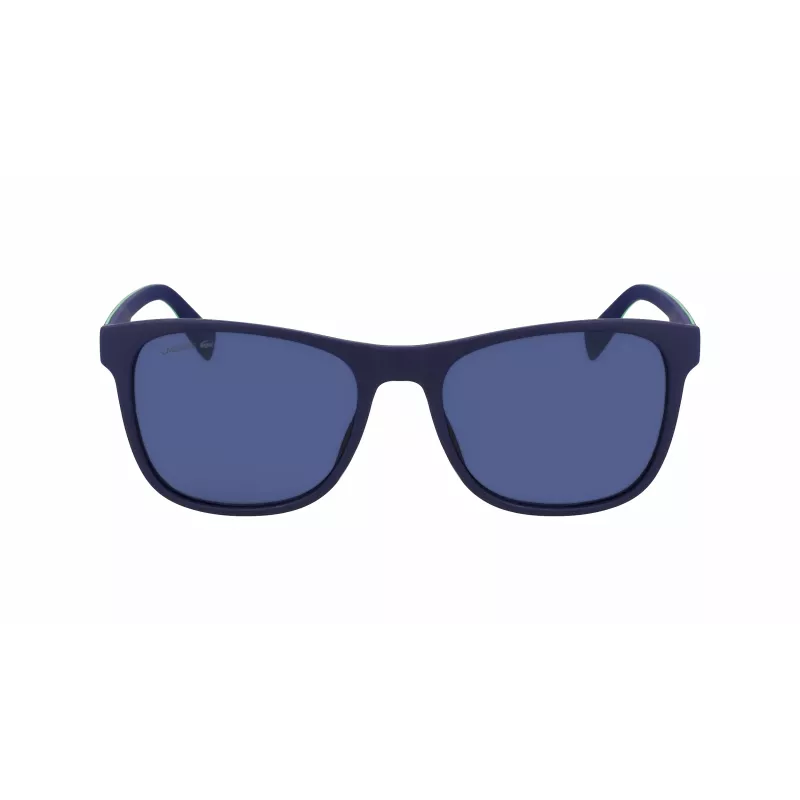 Óculos de sol retangulares de homem Lacoste L6031S-424 - armação azul, lentes cinzentas, UV400