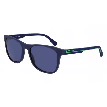 Óculos de sol retangulares de homem Lacoste L6031S-424 - armação azul, lentes cinzentas, UV400
