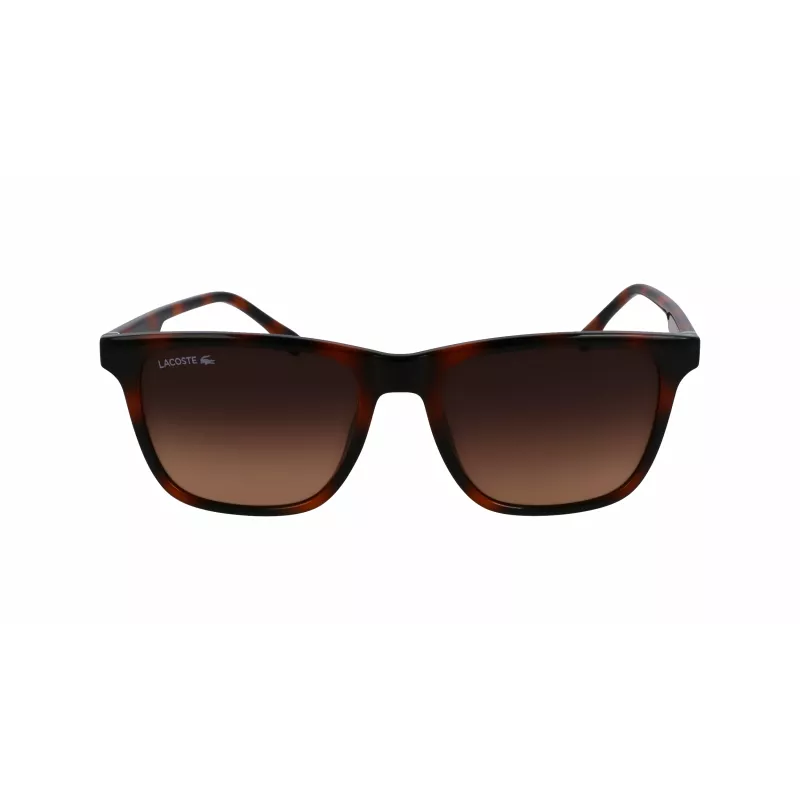 Óculos de sol Lacoste L6041S-214 para homem retangulares Havana armação em acetato lentes de policarbonato castanhas 54mm