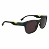 Óculos de sol retangulares de homem Lacoste L6043S-301 - armação verde, lentes cinzentas, 56/18/145 mm
