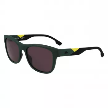 Óculos de sol retangulares de homem Lacoste L6043S-301 - armação verde, lentes cinzentas, 56/18/145 mm