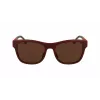 Óculos de sol retangulares LACOSTE L6043S-601 para homem - armação preta lentes cinzentas 56/18/145 mm