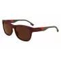 Óculos de sol retangulares LACOSTE L6043S-601 para homem - armação preta lentes cinzentas 56/18/145 mm