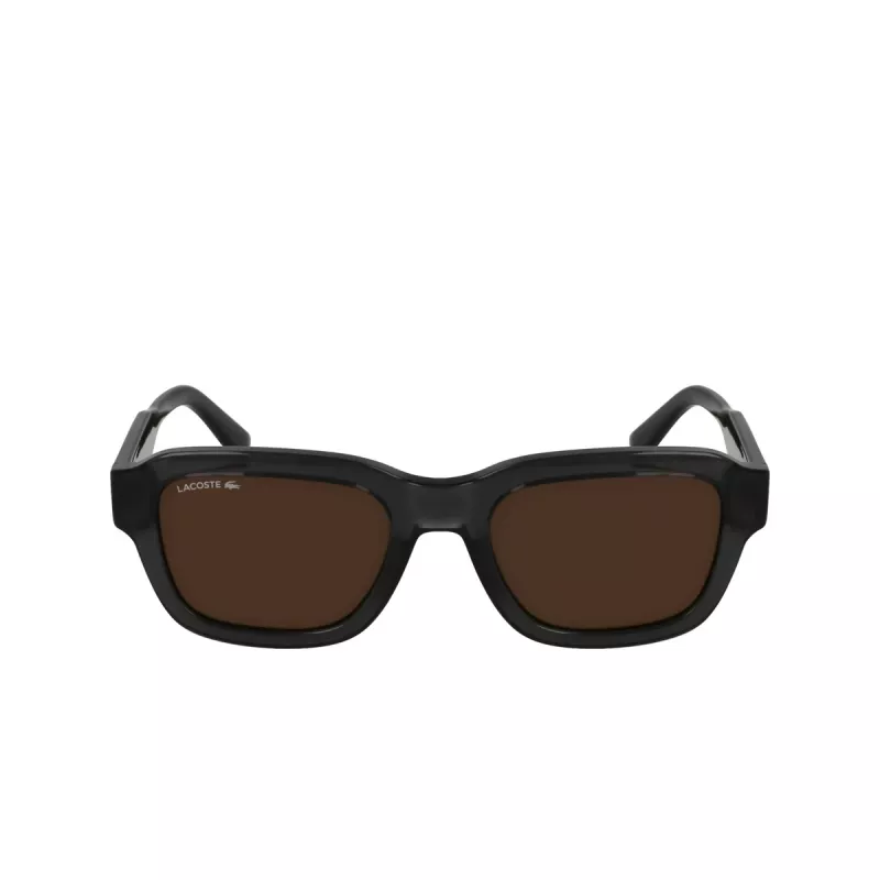 Óculos de sol Lacoste L6048S-035 homem armação de acetato retangular lentes cinzento-escuro cinzento 51mm