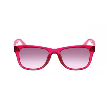 Óculos de sol unissexo Lacoste L734S retangulares - armação preta lentes cinzentas 52/18/140 mm