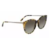Óculos de sol de mulher Lacoste L928S-214 Havana castanho degradê 56 mm