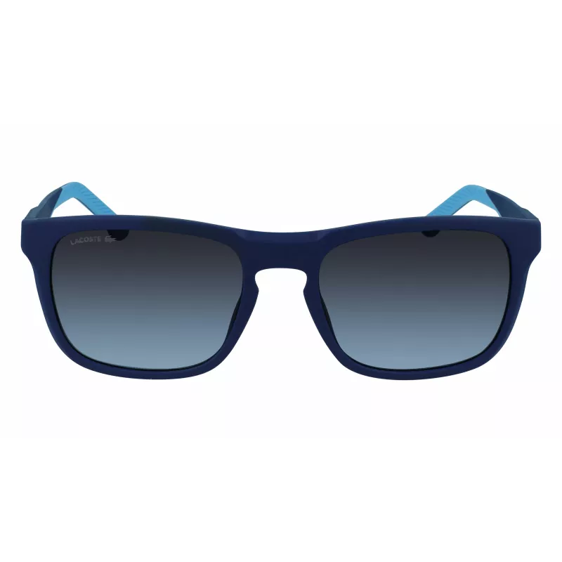 Óculos de sol de homem Lacoste L956S 401, armação azul, lentes cinzentas, 55 mm