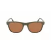 LACOSTE L969S-5420317 óculos de sol retangulares unissexo - armação preta lentes cinzentas 54/20/145 mm