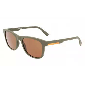 LACOSTE L969S-5420317 óculos de sol retangulares unissexo - armação preta lentes cinzentas 54/20/145 mm