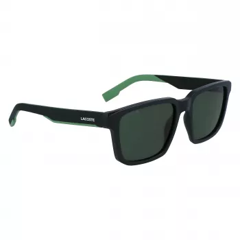 Óculos de sol de homem Lacoste L999S-301, armação verde mate, lentes verde-escuras, 55/18/145 mm