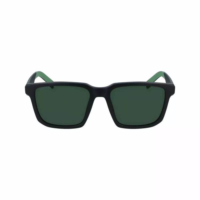 Óculos de sol de homem Lacoste L999S-301, armação verde mate, lentes verde-escuras, 55/18/145 mm