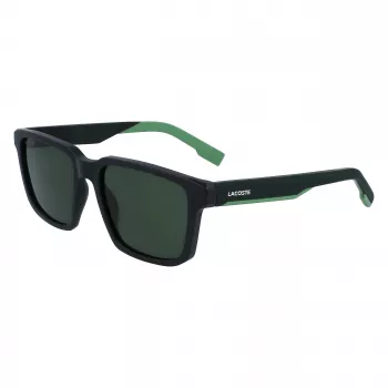 Óculos de sol de homem Lacoste L999S-301, armação verde mate, lentes verde-escuras, 55/18/145 mm