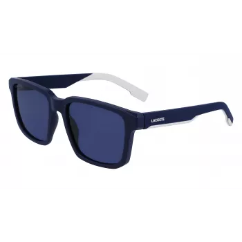 Lacoste L999S-401 Óculos de sol para homem - armação de acetato Havana, lentes de policarbonato azuis, proteção UV400
