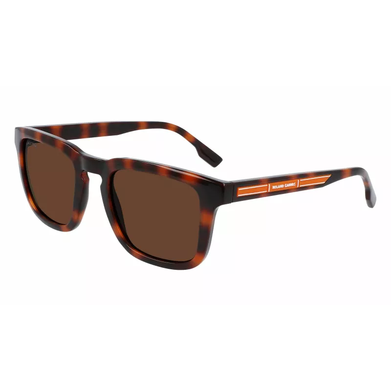 Óculos de sol retangulares de homem Lacoste L951SRG-214 Havana acetato lentes de policarbonato verdes 52/22/145 mm