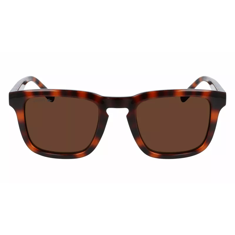Óculos de sol retangulares de homem Lacoste L951SRG-214 Havana acetato lentes de policarbonato verdes 52/22/145 mm