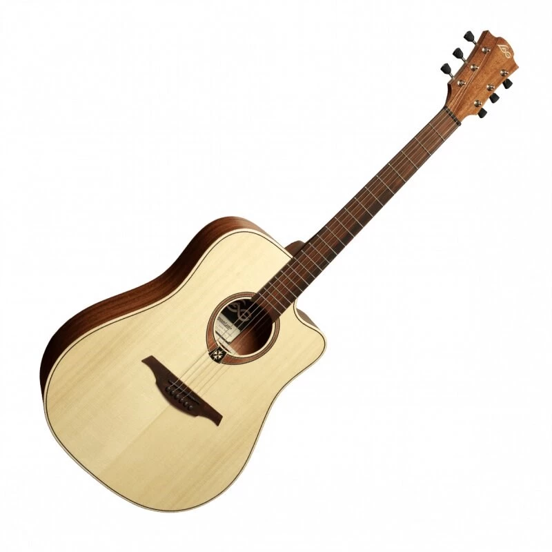 Guitarra acústica-elétrica Lag GLA Tramontane 70 DC Dreadnought Cutaway - natural