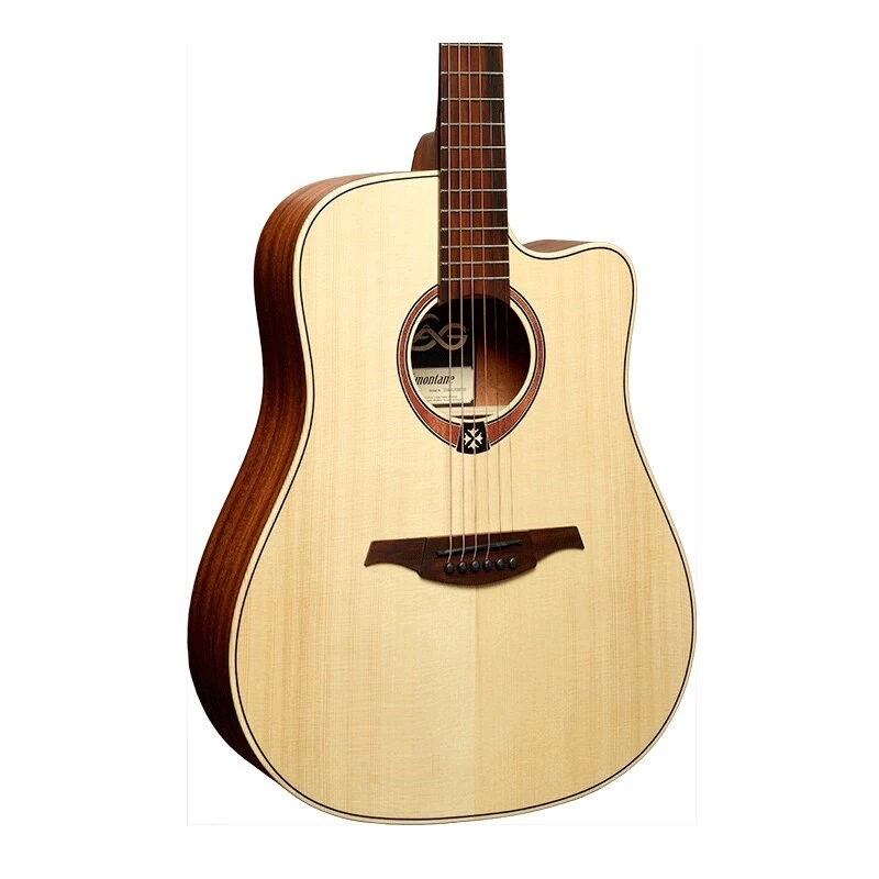 Guitarra acústica-elétrica Lag GLA Tramontane 70 DC Dreadnought Cutaway - natural
