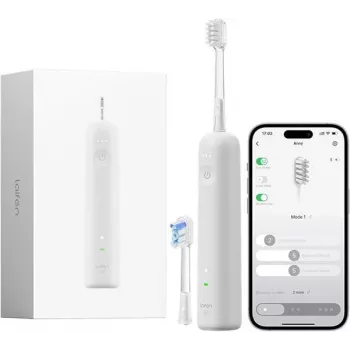 Escova de dentes elétrica Laifen Wave – cinzento – servomotor de eixo duplo, 66.000 movimentos/min., Bluetooth, IPX7