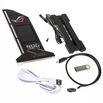 Suporte vertical para GPU Lamptron com ecrã - preto