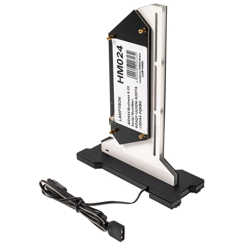 Suporte vertical para GPU Lamptron com ecrã - preto