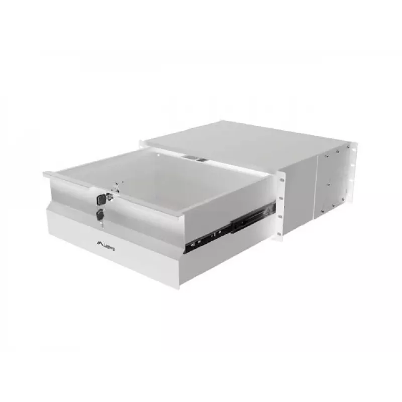 Prateleira LANBERG 19 polegadas 4U 360mm cinzenta (4U/483x360mm, capacidade de carga até 90kg, montagem em 4 pontos)