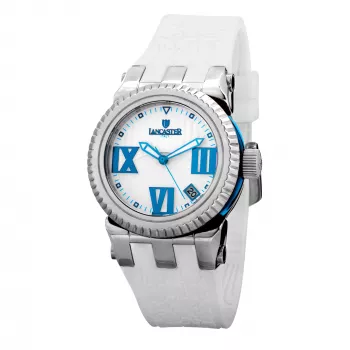 Relógio de quartzo analógico de mulher LANCASTER OLA0643SSBL 38mm aço inoxidável mostrador azul