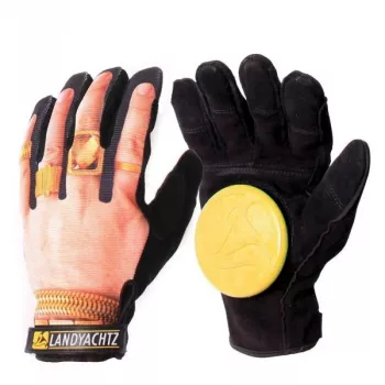 Landyachtz Slide Gloves M - luvas de downhill longboarding com pucks UHMW-PE, preto
