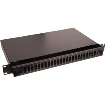 Lanview LVO231552 Painel de Patch de Fibra Ótica 19 polegadas 1U 24 Portas para SC Duplex/LC Quad, Montagem em Rack, Preto