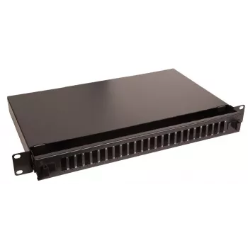 Lanview LVO231552 Painel de Patch de Fibra Ótica 19 polegadas 1U 24 Portas para SC Duplex/LC Quad, Montagem em Rack, Preto