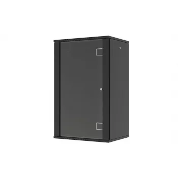 LANVIEW Quick Assembly Flat Pack 19 – Caixa de parede 19 polegadas (6U, 600x450x320mm, porta em vidro de segurança, Preto)