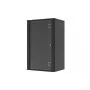 LANVIEW Quick Assembly Flat Pack 19 – Caixa de parede 19 polegadas (6U, 600x450x320mm, porta em vidro de segurança, Preto)