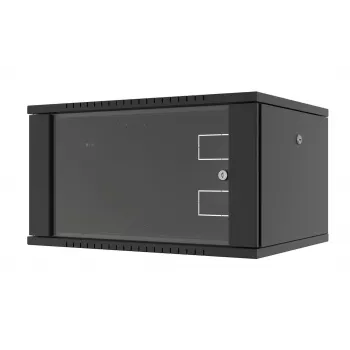 LANVIEW Armário de montagem em parede 19 Quick Assembly Flat Pack - 6U, 19 polegadas, Preto