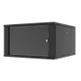 LANVIEW RWF07U66BL Armário de parede 7U 19 polegadas Flat Pack de montagem rápida, Preto