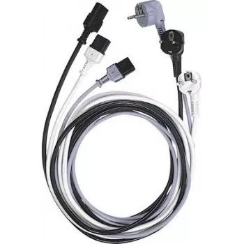 LAPP Cabo de alimentação com ficha Schuko para conector fêmea IEC C13, H05VV-F, 2,5 m, preto, 10 A, 250 V 73222334