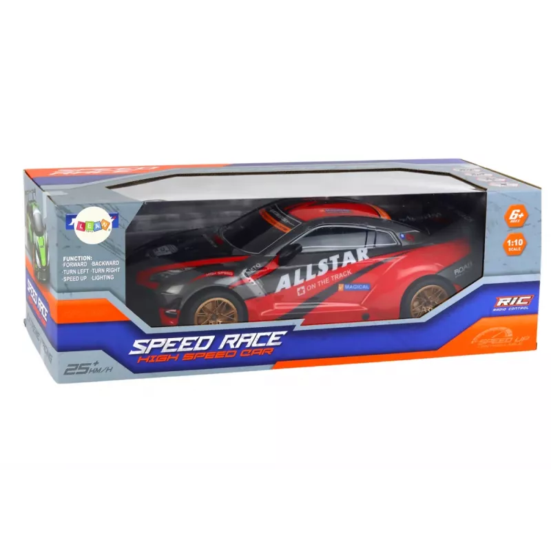 Grande carro desportivo telecomandado 1:10 vermelho Lean Toys