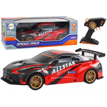Grande carro desportivo telecomandado 1:10 vermelho Lean Toys