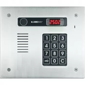 Laskomex CP-2513R INOX Posto de porta áudio em aço inoxidável com RFID, 13 apartamentos, horizontal, Montagem encastrada, Prateado